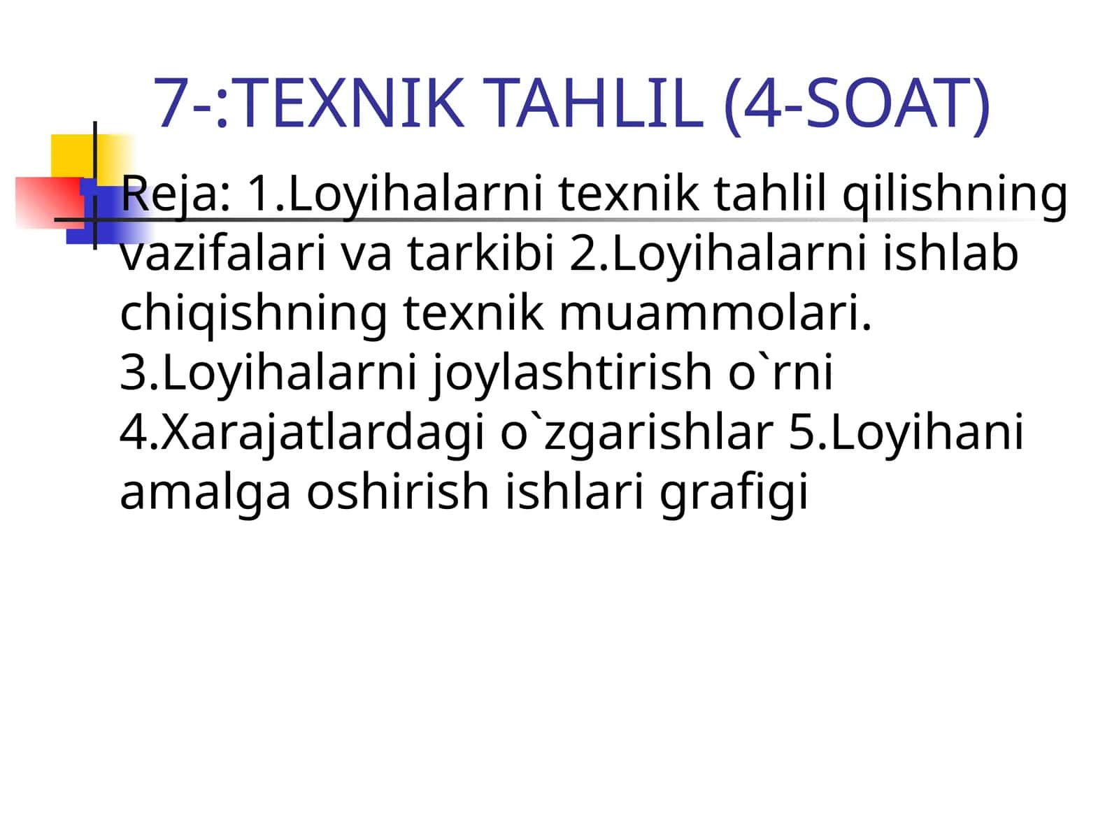 TEXNIK TAHLIL (4-SOAT) 1