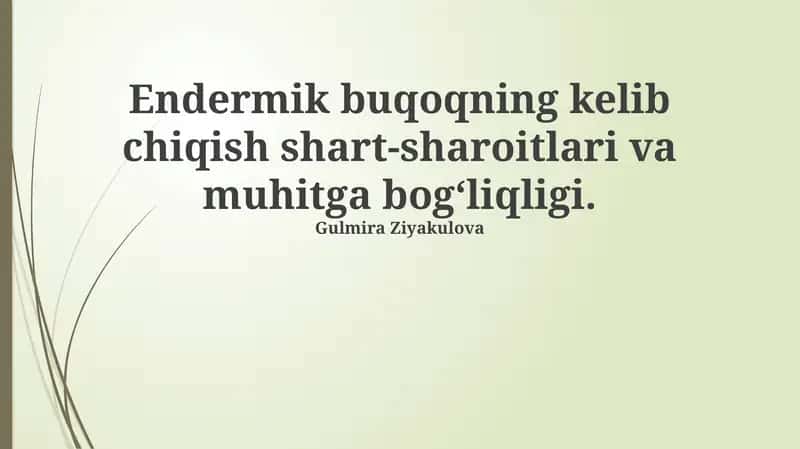 Endemik bo'qoq 1