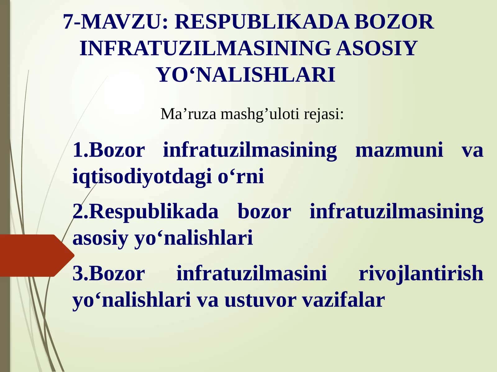 RESPUBLIKADA BOZOR INFRATUZILMASINING ASOSIY YOʻNALISHLARI 1