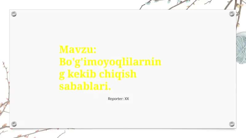 Bo'g'imoyoqlilarning kekib chiqish sabablari 1
