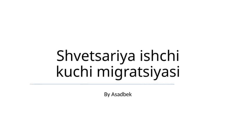 Shvetsariya ishchi kuchi migratsiyasi 1