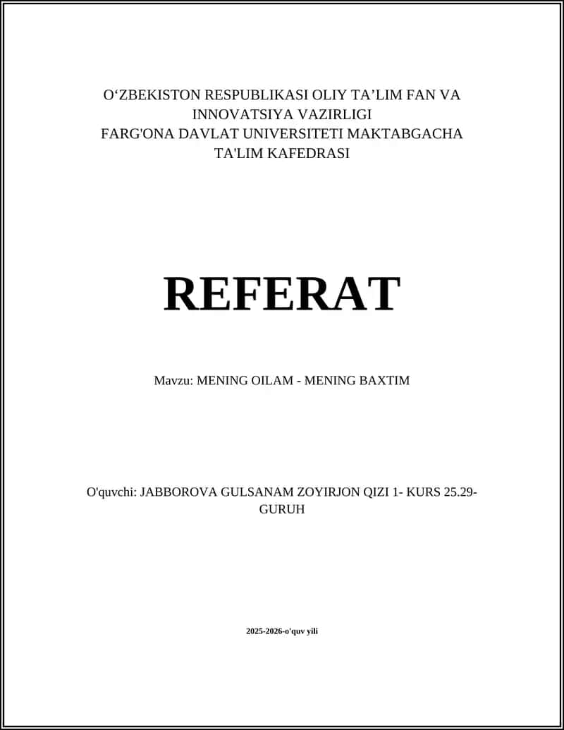 MENING OILAM - MENING BAXTIM 1