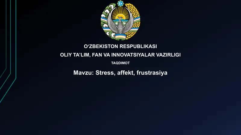 Stress, Affekt va Frustratsiya 1