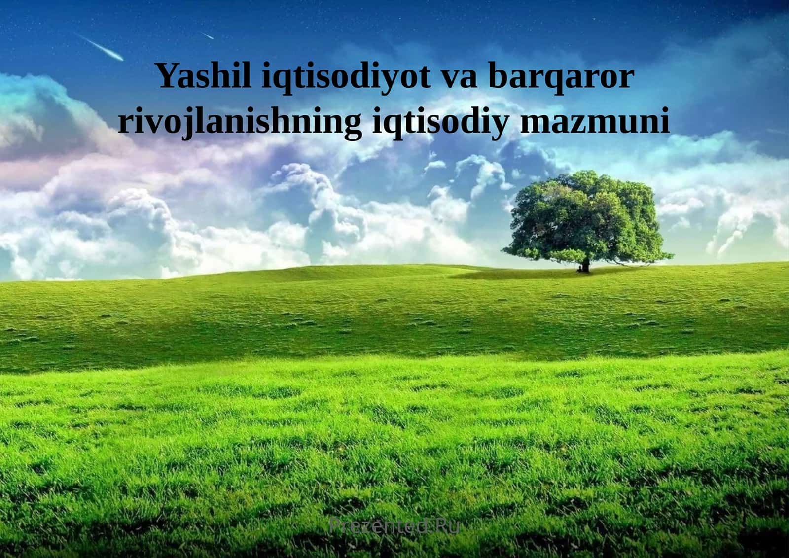 Yashil iqtisodiyot: mazmun va tushuncha 1