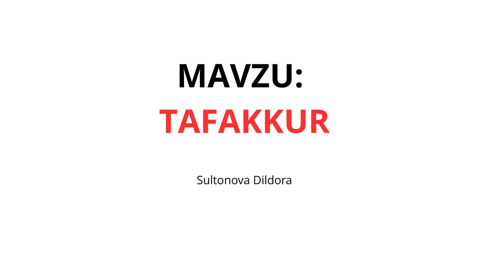 TAFAKKUR 1