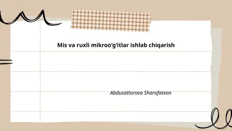 Mikrogo'nglar ishlab chiqarish texnologiyalari 1