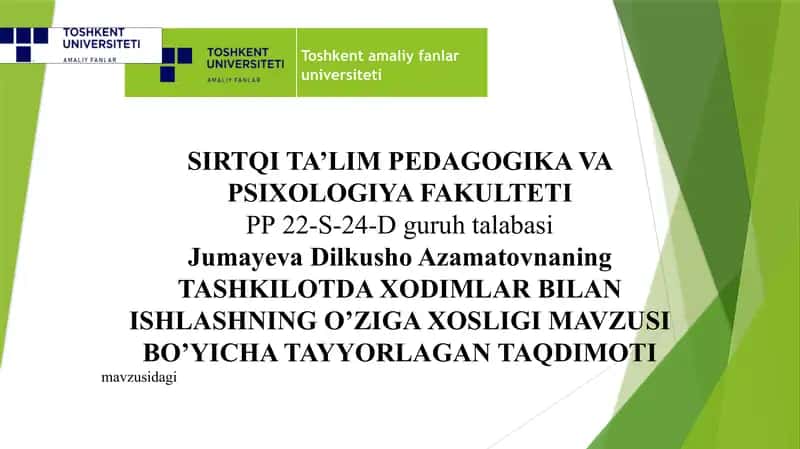 tashkilotda xodimlar bilan ishlash 1