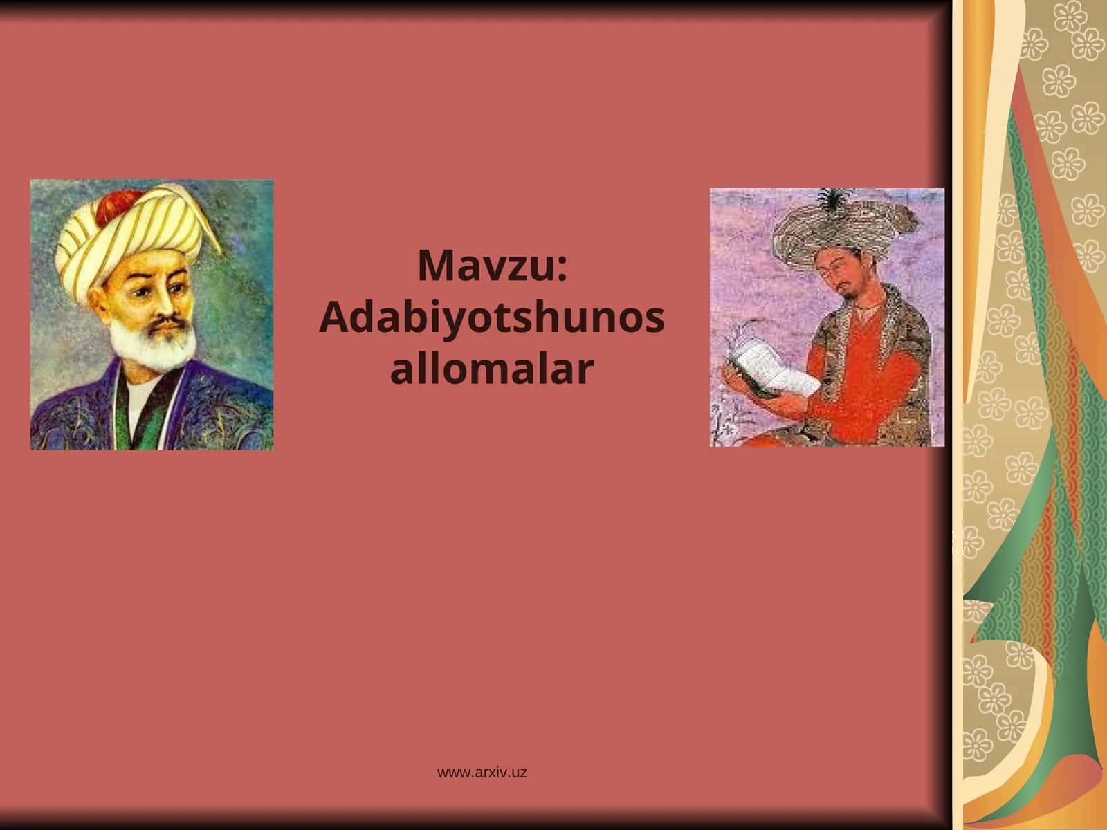 ALISHER NAVOIY SO’ZMULKINING SULTONI 1