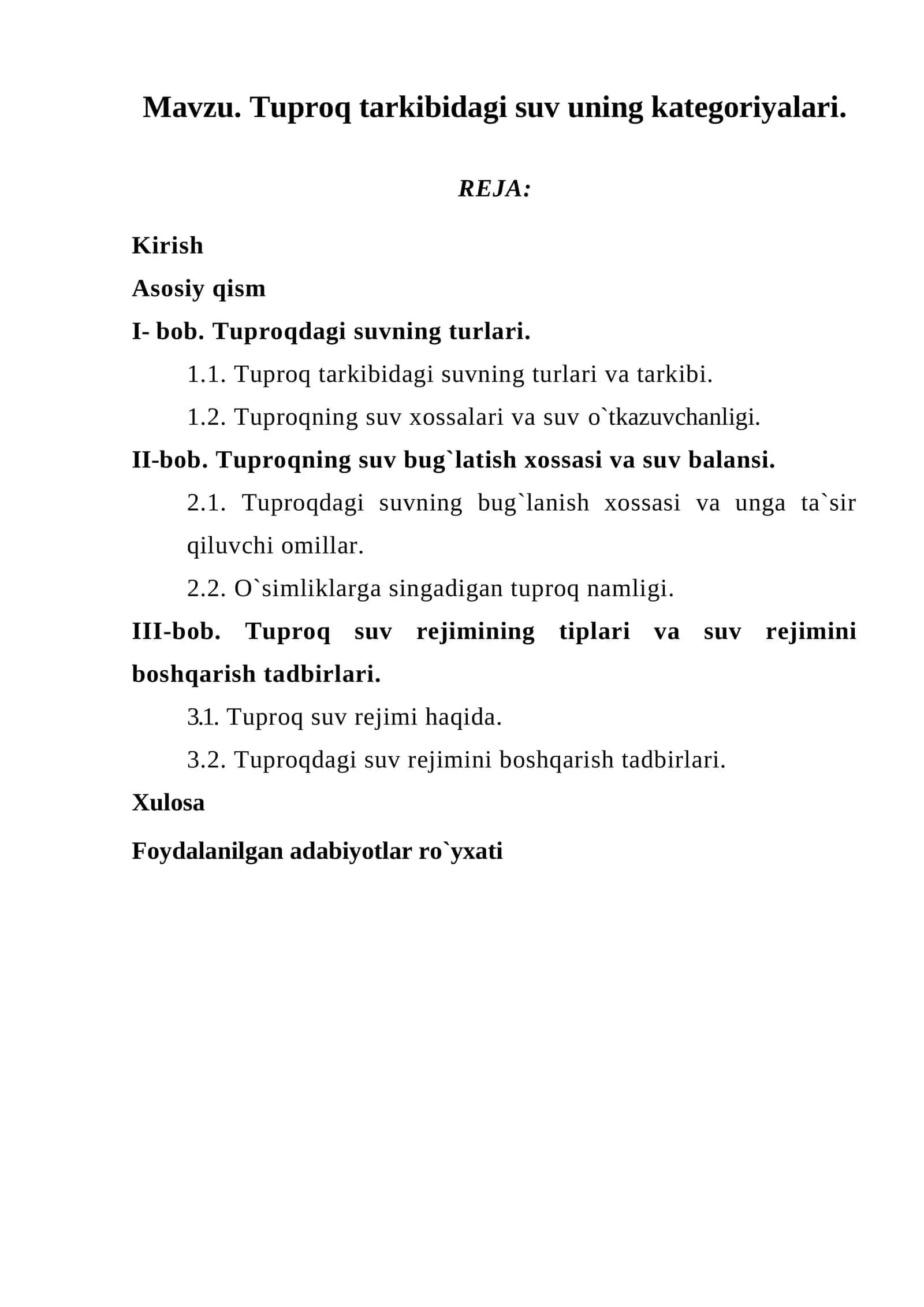Tuproqdagi suvning axamiyati beqiyos 1