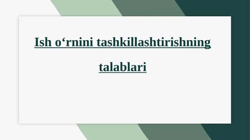 Hayot faoliyati havfsizligi 1