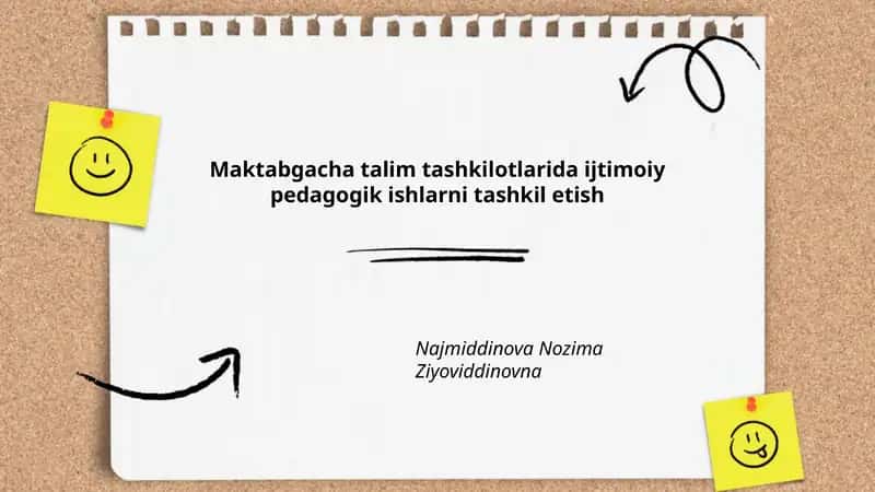Maktabgacha talim tashkilotlarida ijtimoiy pedagogik ishlarni tashkil etish 1