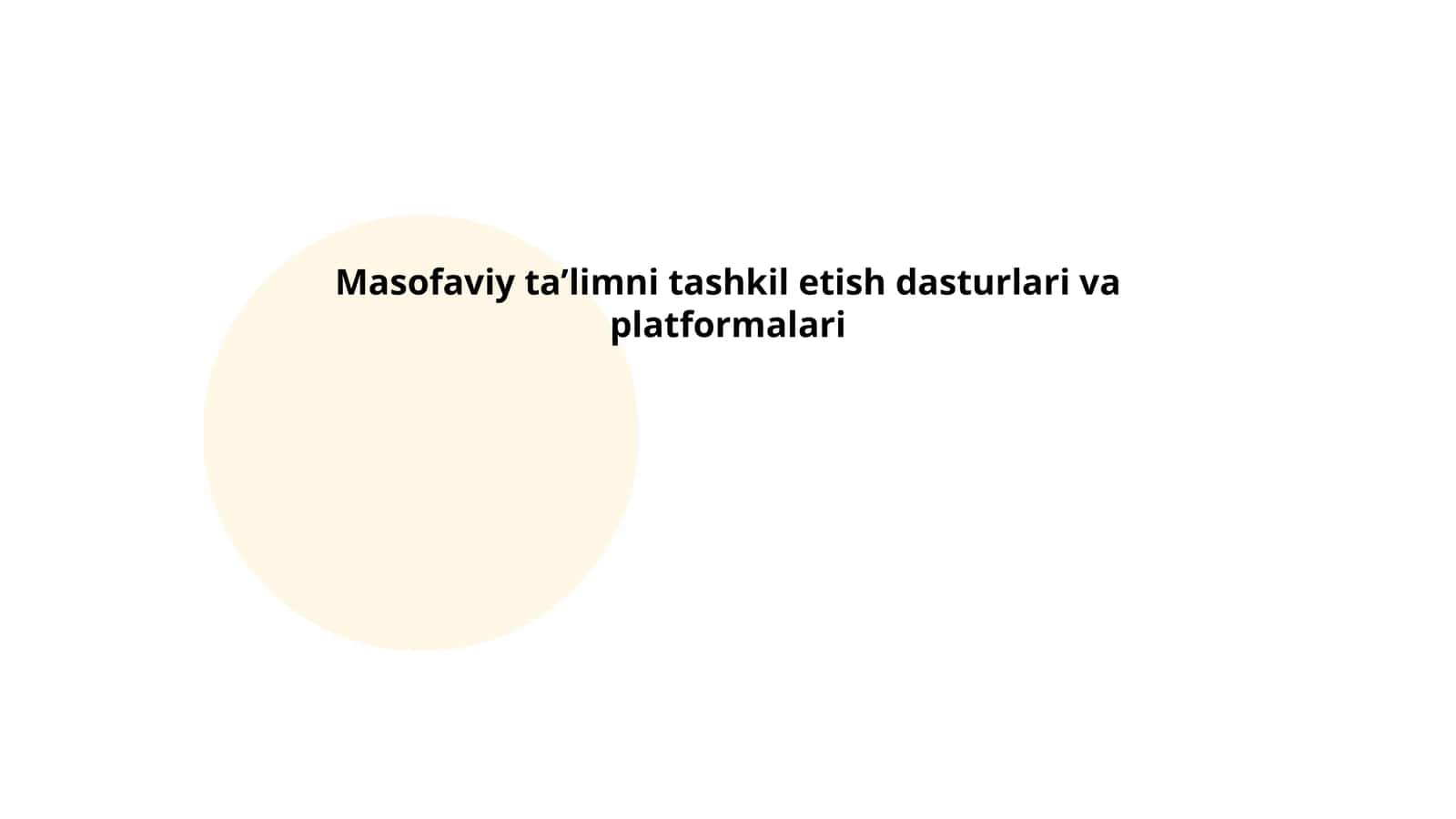Masofaviy taʼlimni tashkil etish dasturlari va platformalari 1