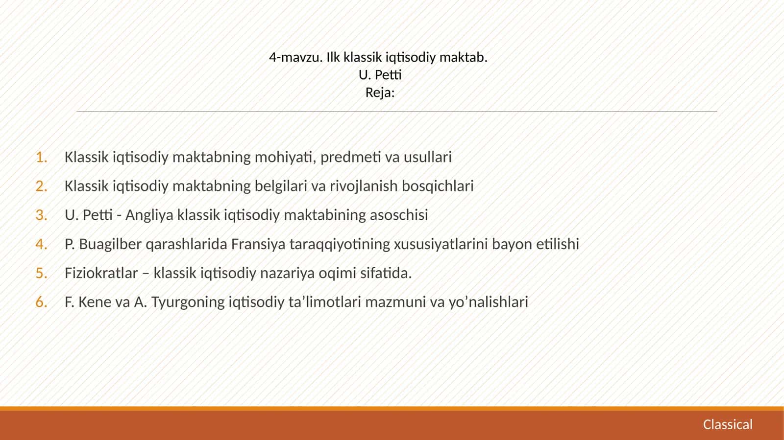 Ilk klassik iqtisodiy maktab 1