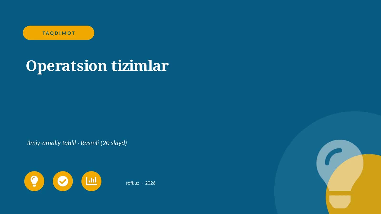 Operatsion tizimlar Ilmiy-amaliy tahlil 1