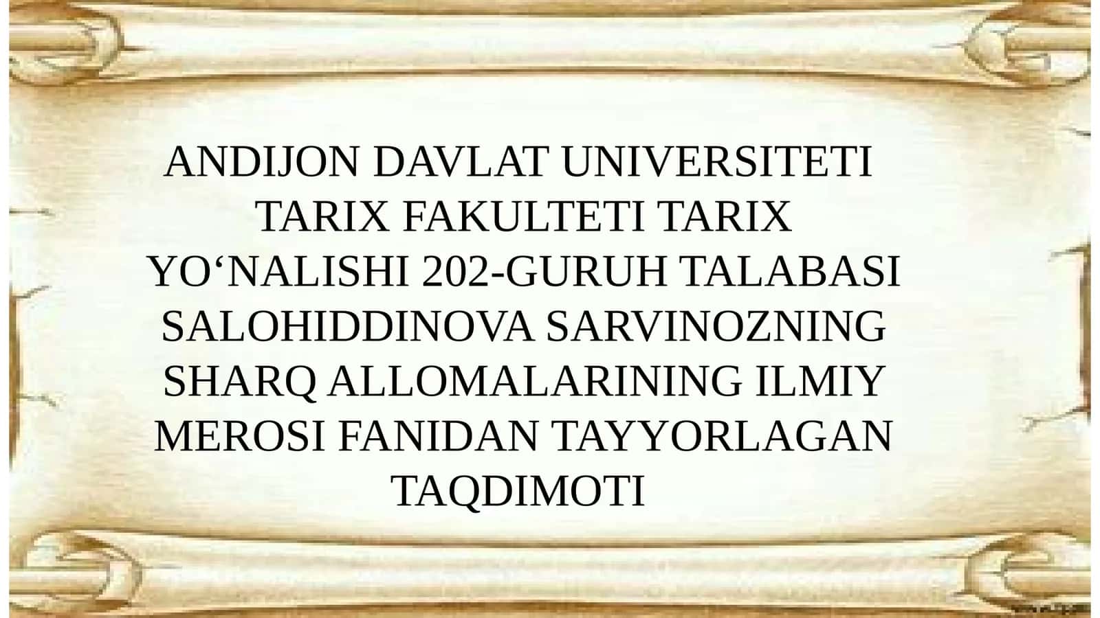 QADIMGI XALQLARDAN QOLGAN YODGORLIKLAR ASARI 1