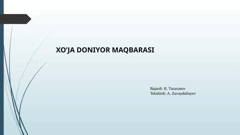 XO’JA DONIYOR MAQBARASI 1