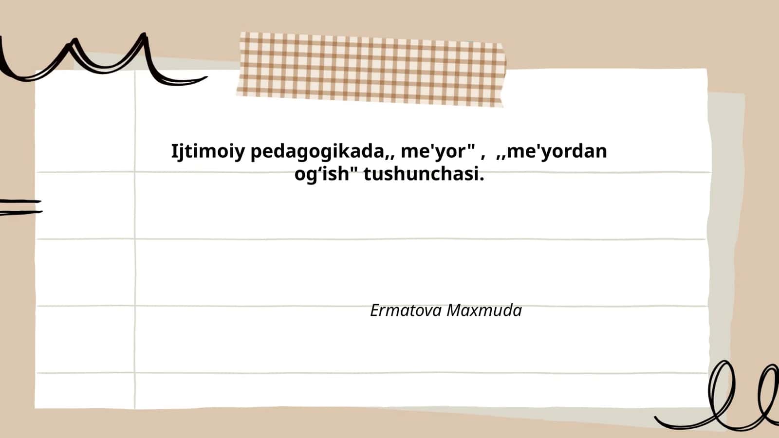 Ijtimoiy pedagogikada "me'yor" tushunchasi 1