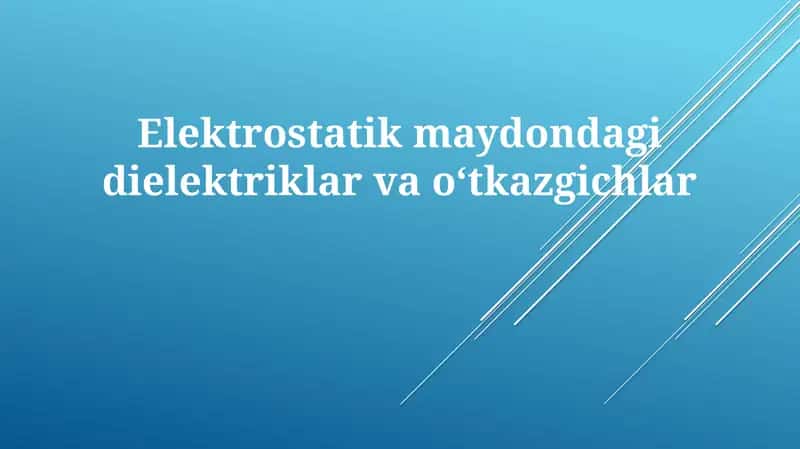 Elektrostatik Maydon 1