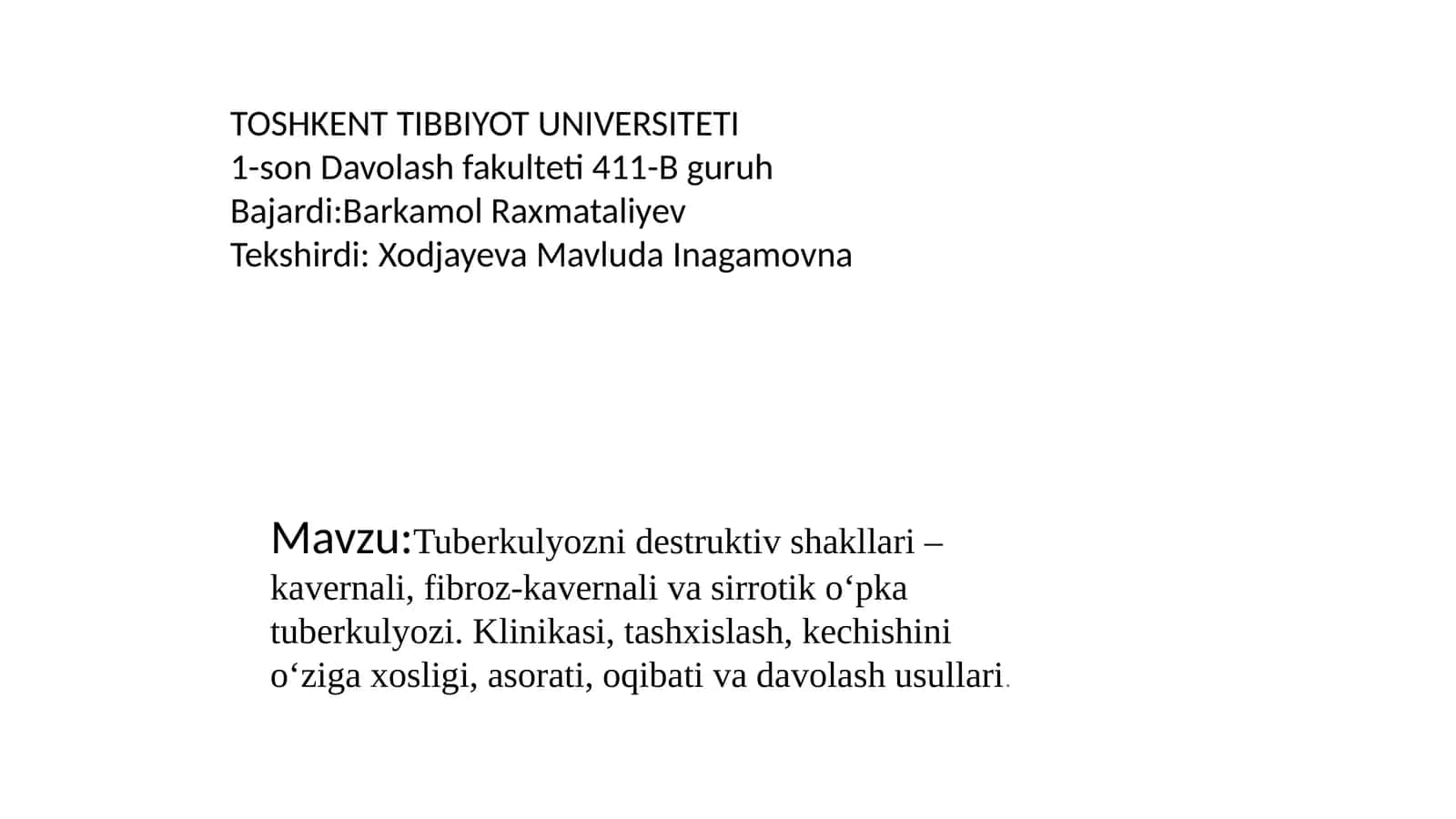 tuberkulyozni destruktiv shakllari 1