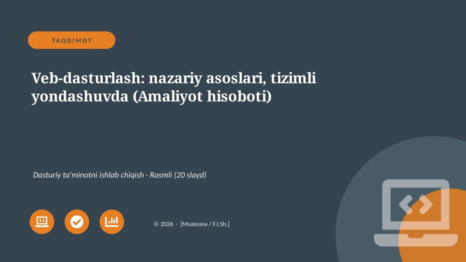 "Veb-dasturlash: nazariy asoslari, tizimli yondashuvda" 1