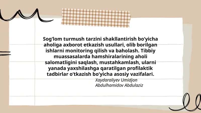 Sog‘lom turmush tarzini shakllantirish 1