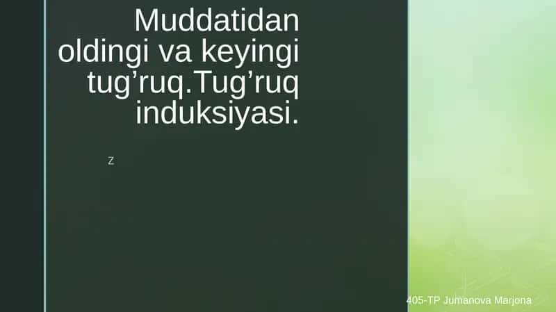 Chala tug’ulish 1