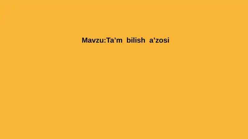 Ta’m bilish a’zosi 1