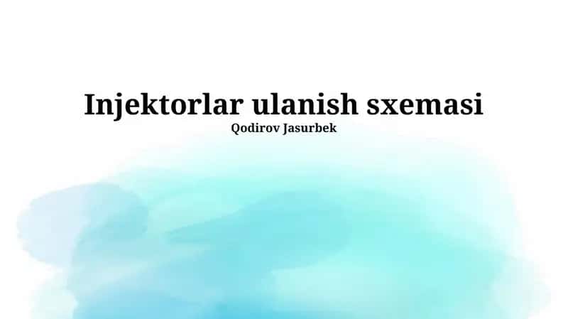 Injektorlar ulanish sxemasi 1