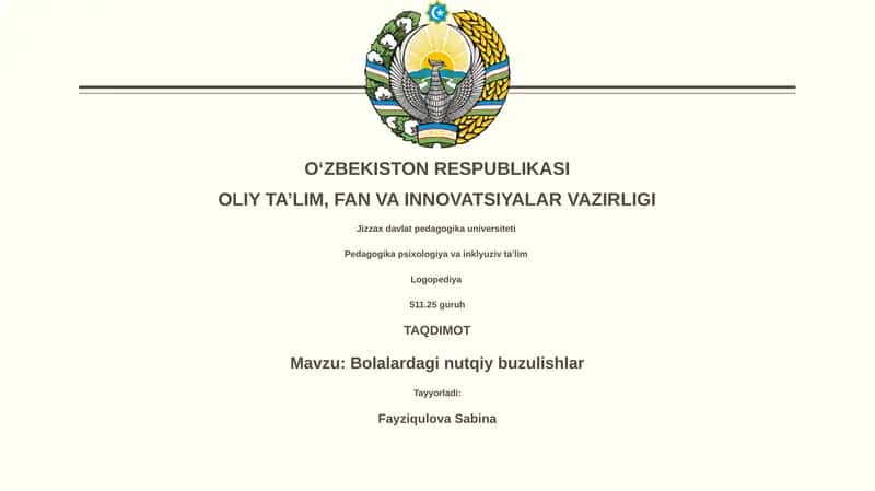 Bolalardagi nutqiy buzulishlar 1