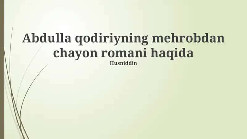 Mehrobdan chayon 1