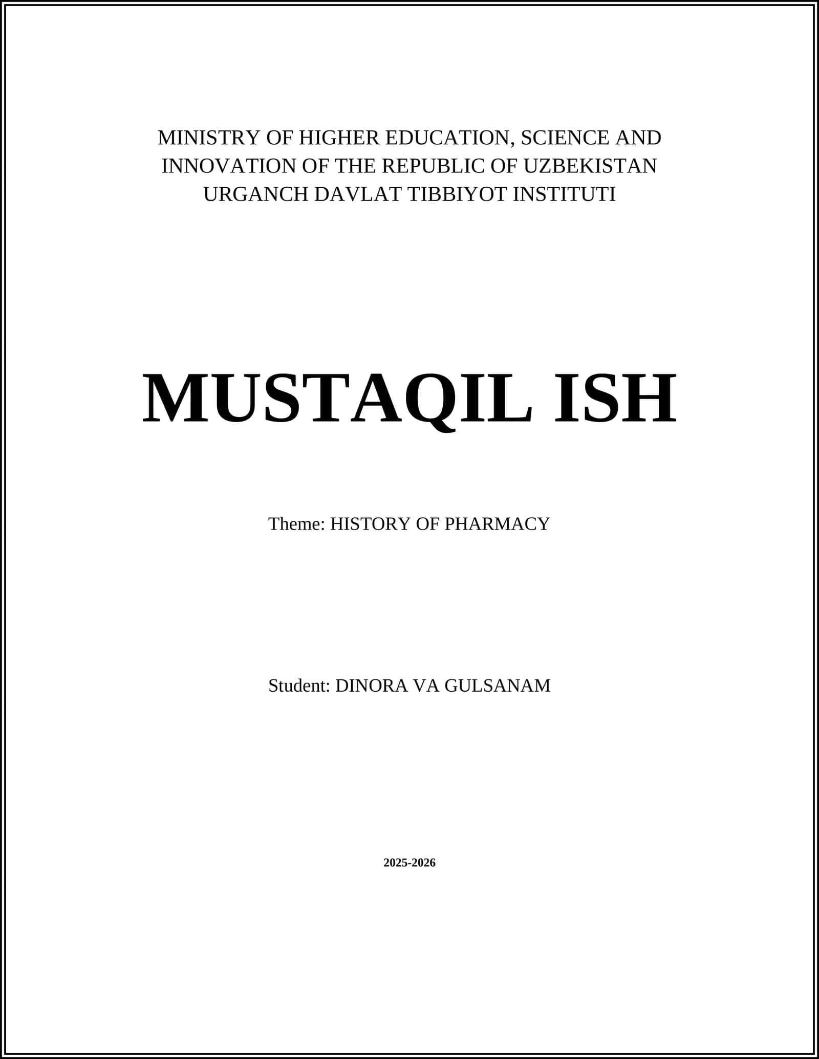 History of Pharmacy 1