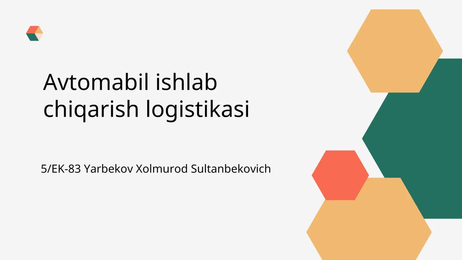 Avtomobil ishlab chiqarish logistikasi 1