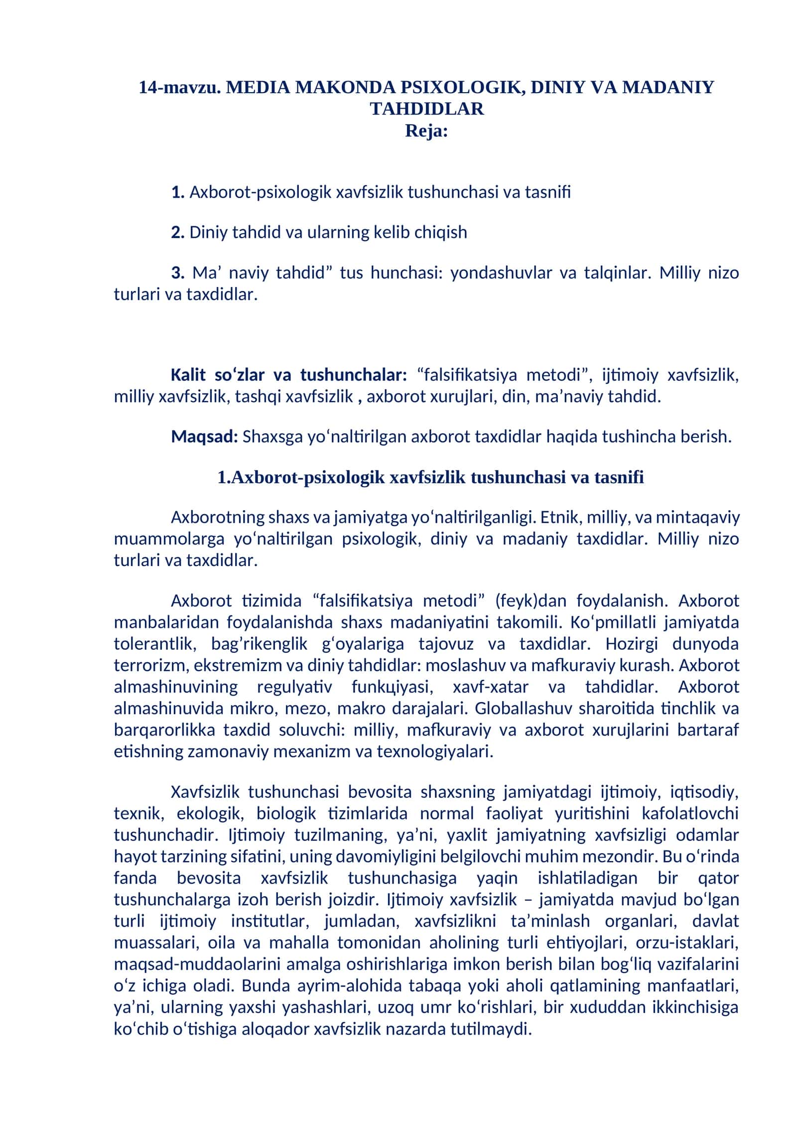 MEDIA MAKONDA PSIXOLOGIK, DINIY VA MADANIY TAHDIDLAR 1
