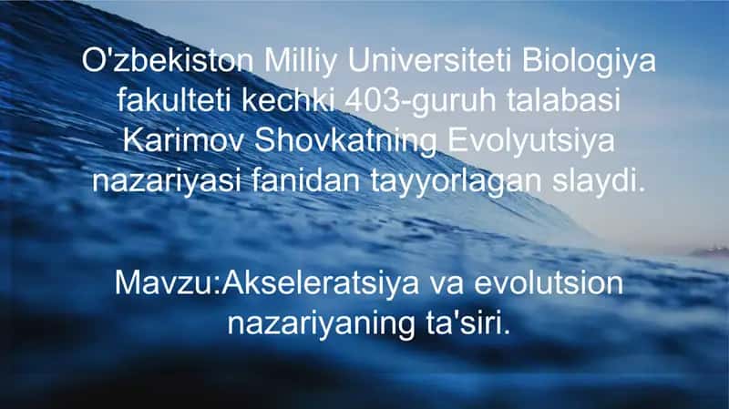 Evolyutsiya nazariyasi slaydi 1