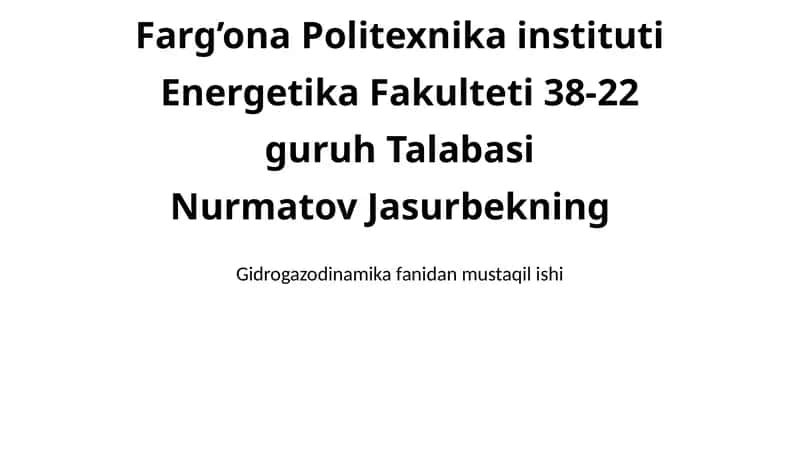 Suyuqliklarning turbulet harakati 1