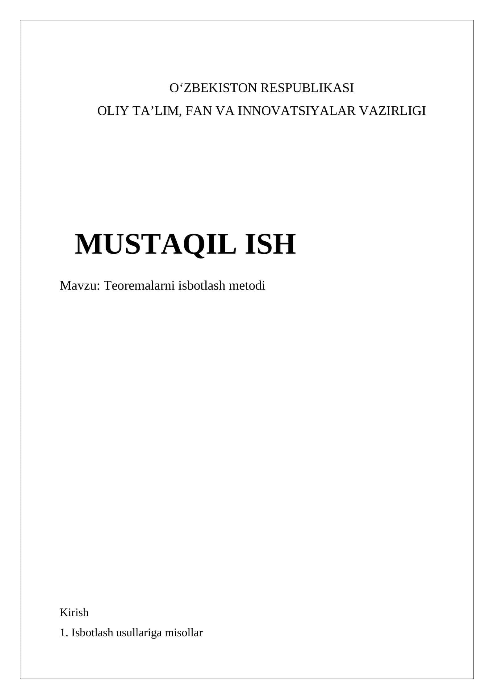 Teoremalarni isbotlash metodi 1