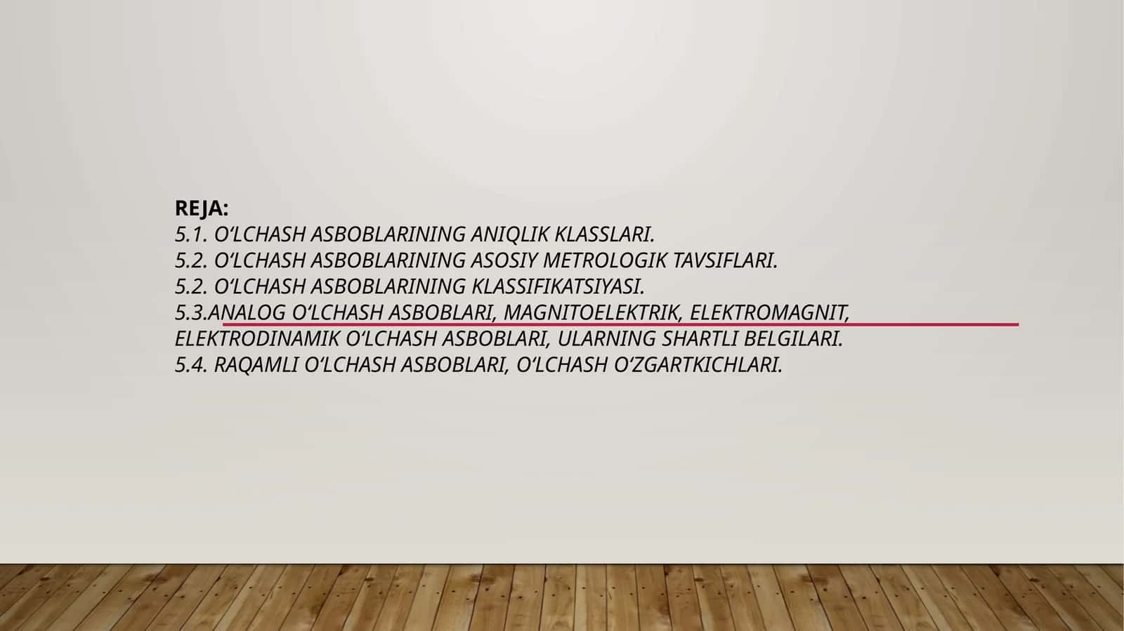 O‘lchash asboblarining aniqlik klasslari 1