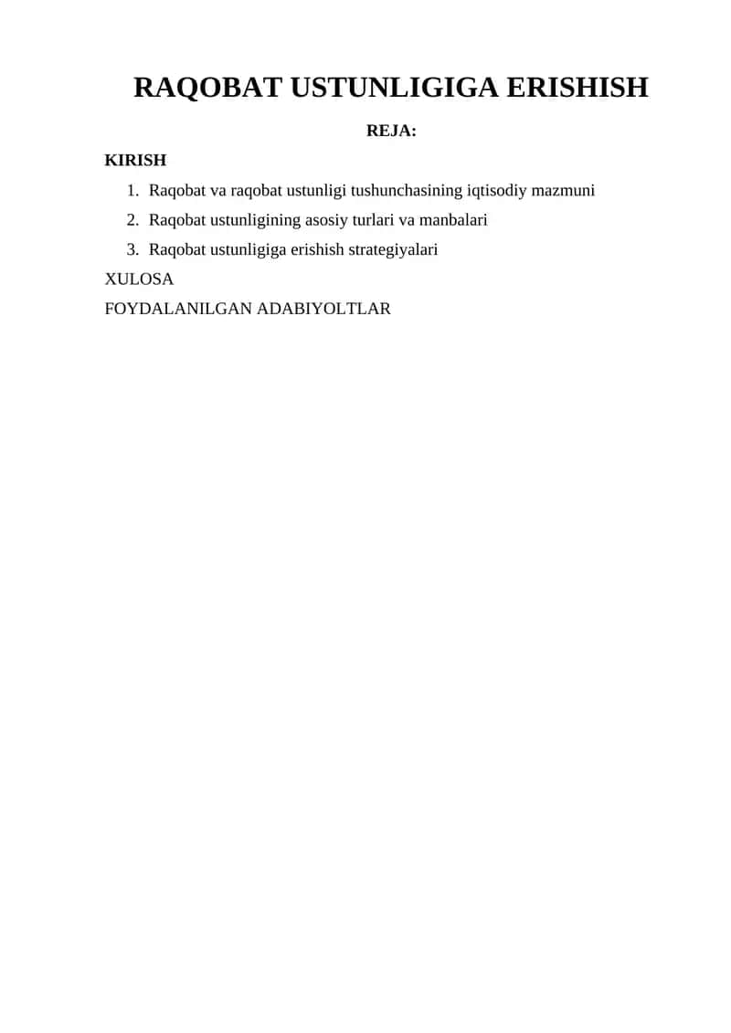 RAQOBAT USTUNLIGIGA ERISHISH 1
