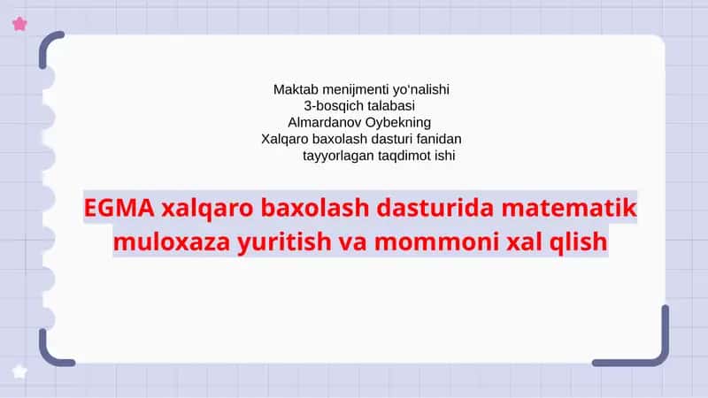 Xalqaro baholash dasturi 1