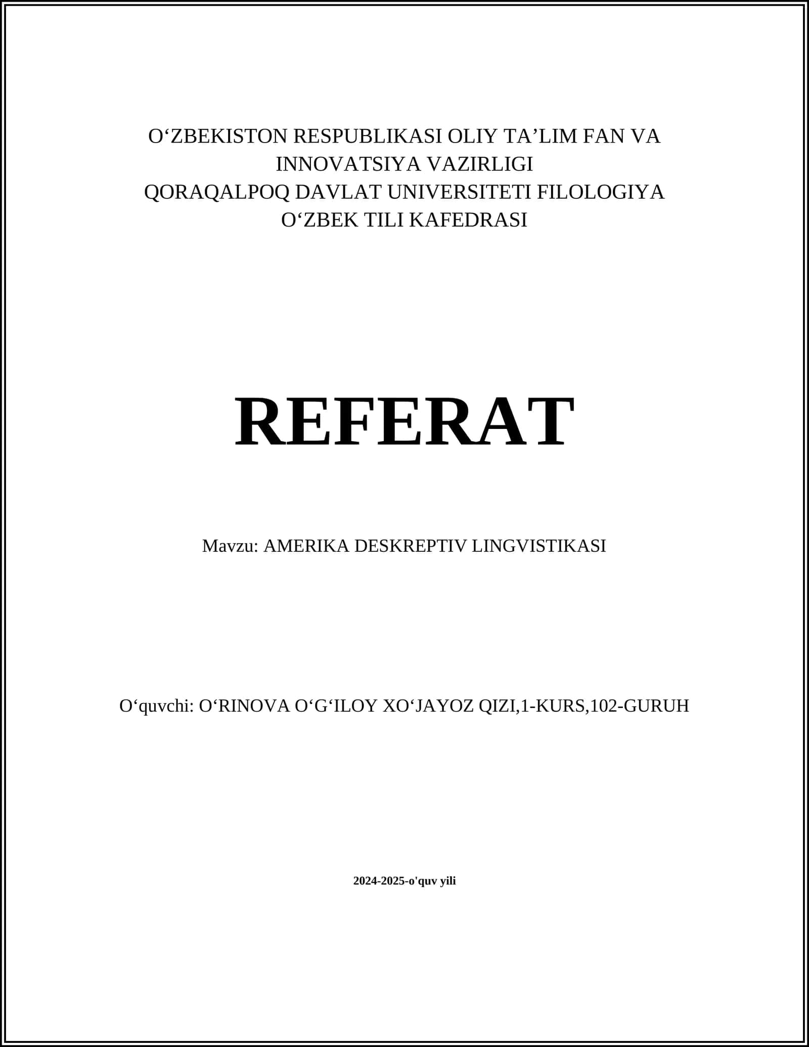 AMERIKA DESKREPTIV LINGVISTIKASI 1