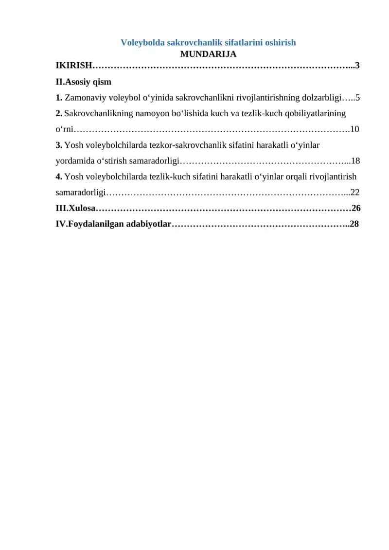 Voleybolda sakrovchanlik sifatlarini oshirish 1