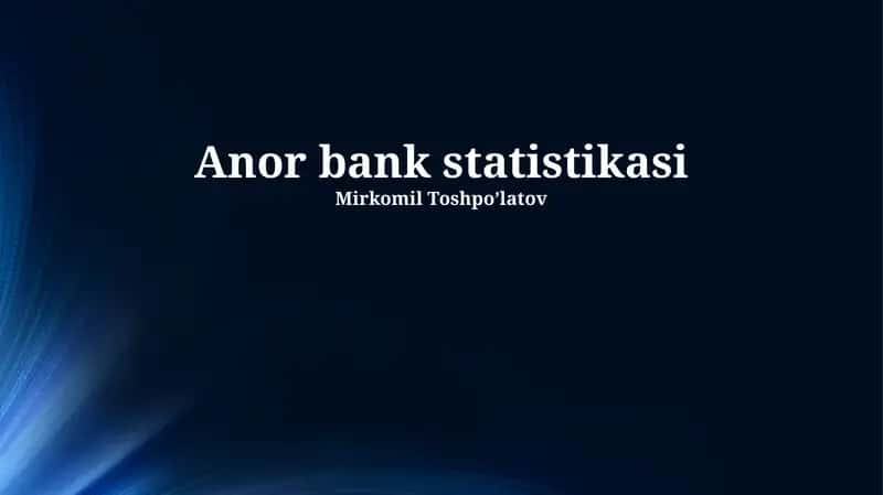 Anor bank statistikasi 1
