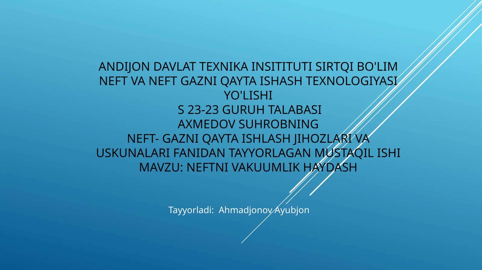 NEFTNI VAKUUMLIK HAYDASH 1