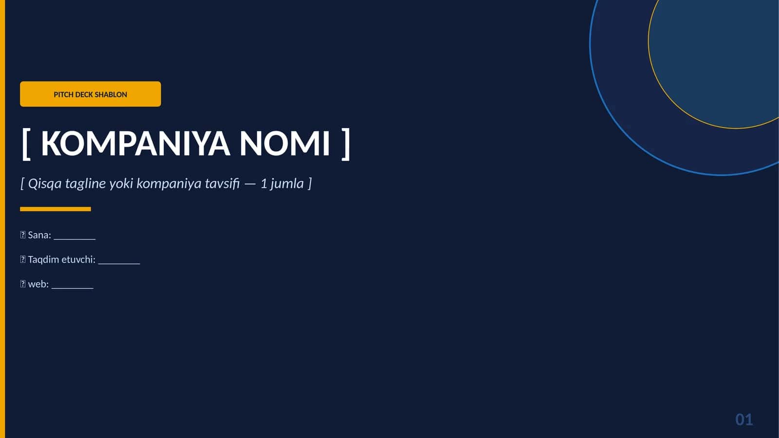 💼 Biznes Taqdimot Shabloni — Professional Pitch Deck (13 slayd ) 1