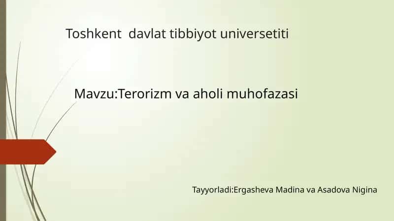 Terorizm va aholi muhofazasi 1