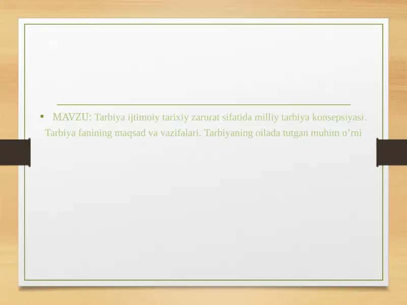 Tarbiya fanining maqsad va vazifalari 1