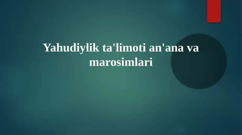 Yahudiylikta'limotian'anavamarosimlari 1