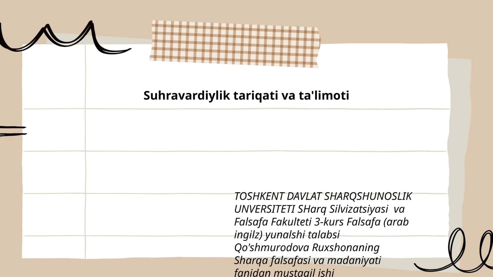 Suhravardiylik tariqati va ta'limoti 1