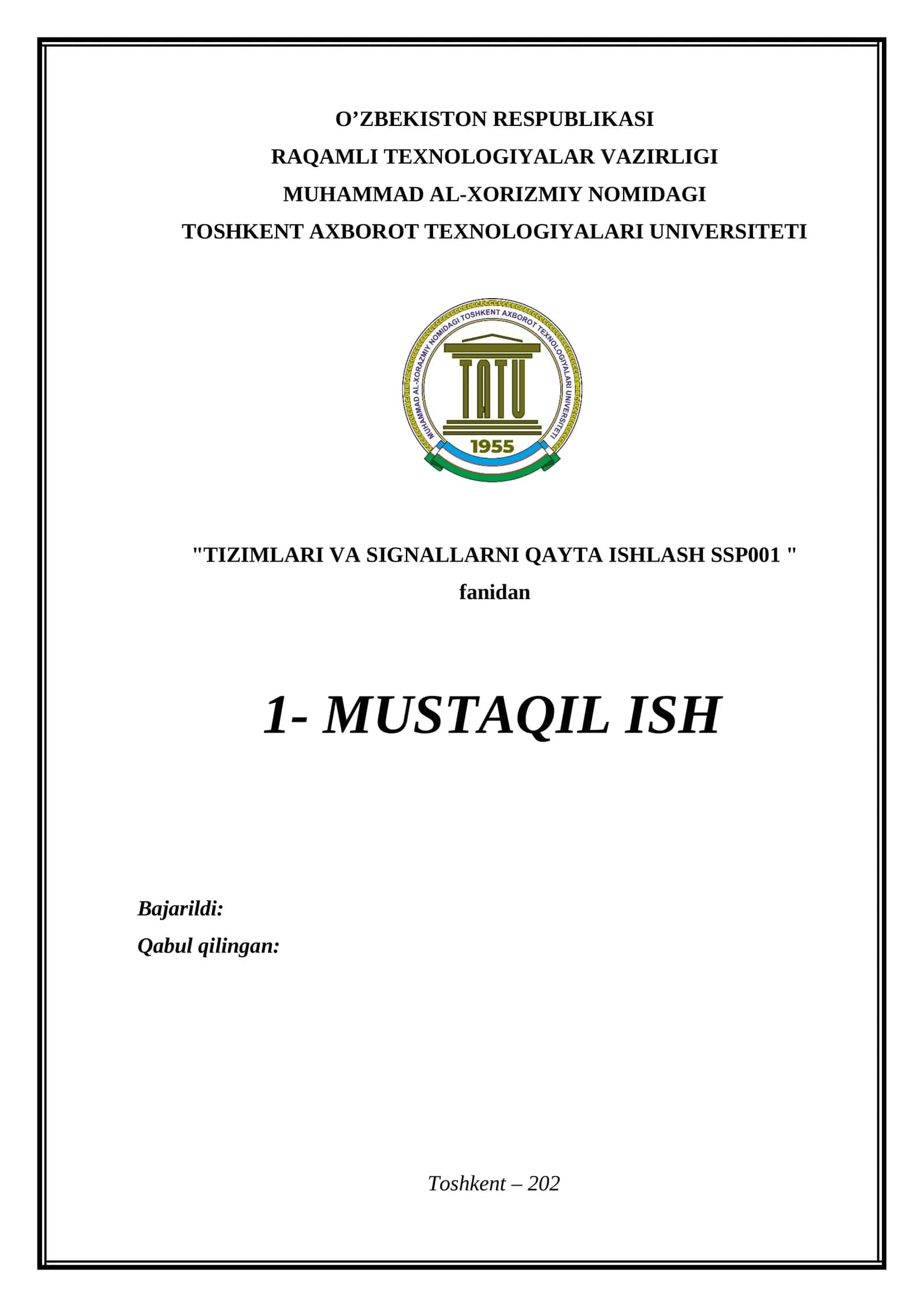 Signal protsessorlari arxitekturasining texnik parametrlari va optimallashtirish usullarining texnik parametrlari va optimallashtirish usullari. 1