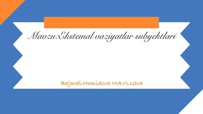 Ekstremal vaziyatlar subyektlari 1
